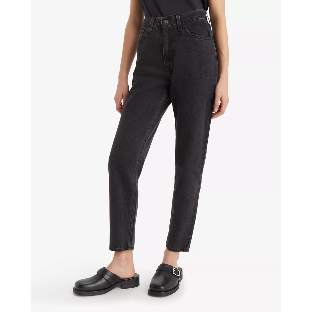 Levi's Black High Rise Tapered Relaxed Minimalist '80s‎ Mom Jeans Size 30